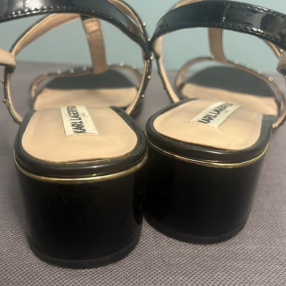 Karl Lagerfeld, Paris women’s block heels, strappy patent leather size 6M - Picture 13 of 16